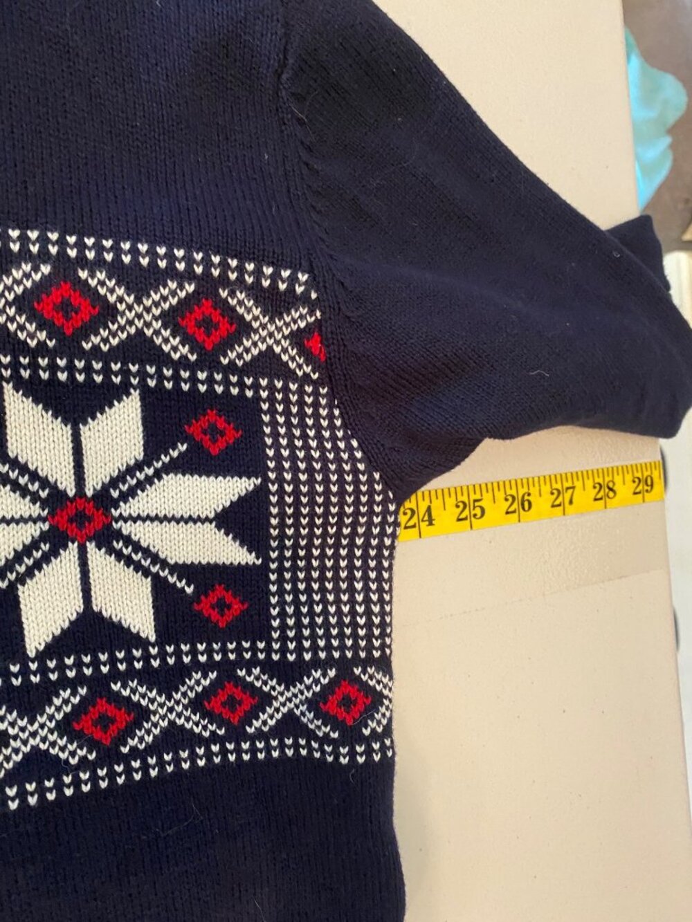 NWT Weatherproof Vintage Navy Half-Zip Sweater Nordic Pattern 100% Cotton - Picture 9 of 10